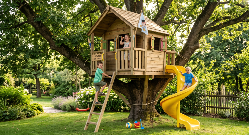 Casetta gioco sull’albero per bambini: il sogno di ogni piccolo esploratore, tra natura e sicurezza 2 casa gioco per bambini su albero